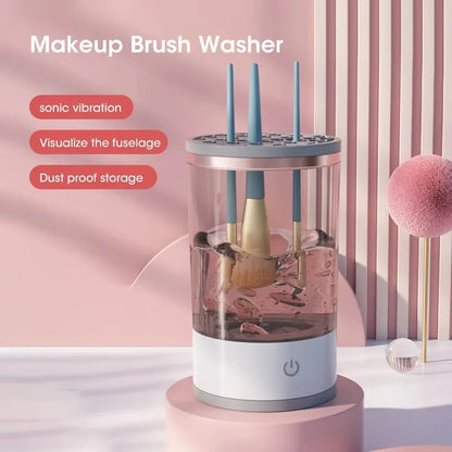 3-in-1 Electric Makeup Brush Cleaner 💧✨ | Deep Clean in Seconds – Portable & Automatic Cleaning Tool