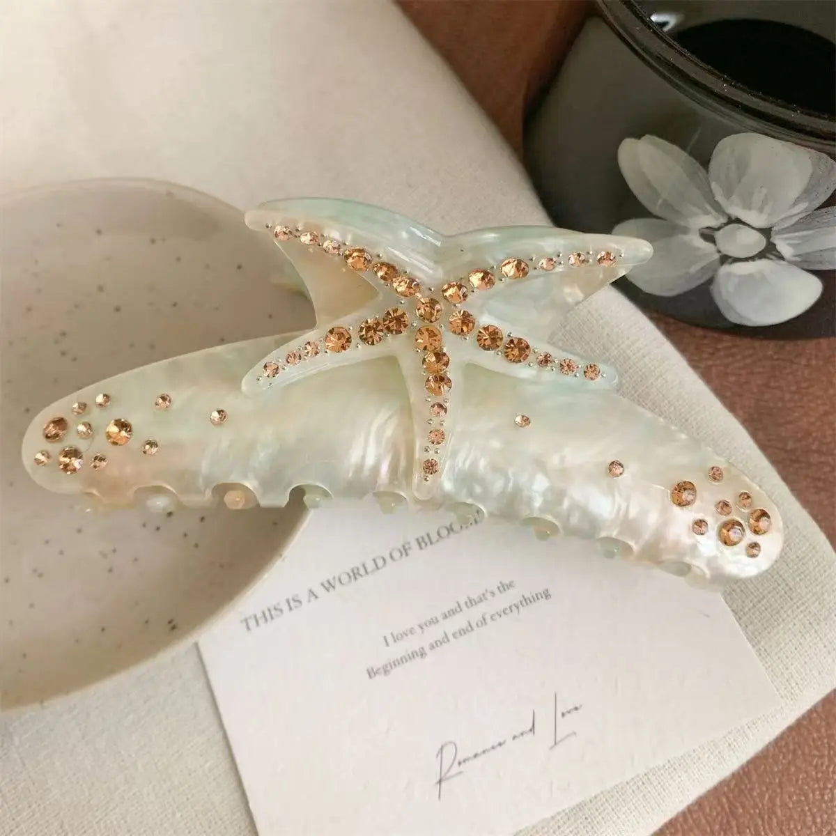 Large Diamond Starfish Hair Clip