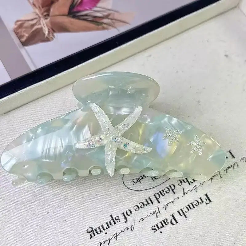Large Diamond Starfish Hair Clip