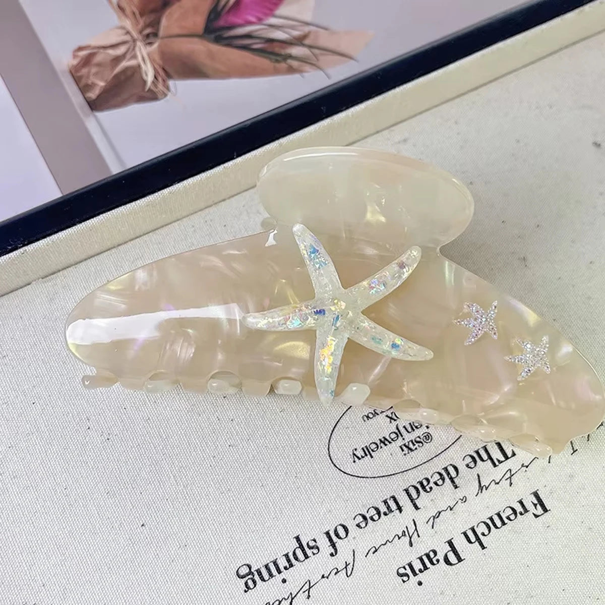 Large Diamond Starfish Hair Clip