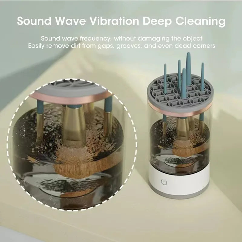 3-in-1 Electric Makeup Brush Cleaner 💧✨ | Deep Clean in Seconds – Portable & Automatic Cleaning Tool